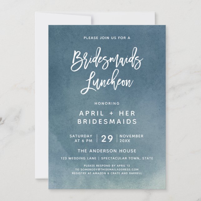 Brush Typography Bridesmaids Luncheon-inbjudan Inbjudningar (Framsida)
