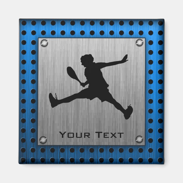 Brushed Aluminium look Tennis Magnet (Framsidan)