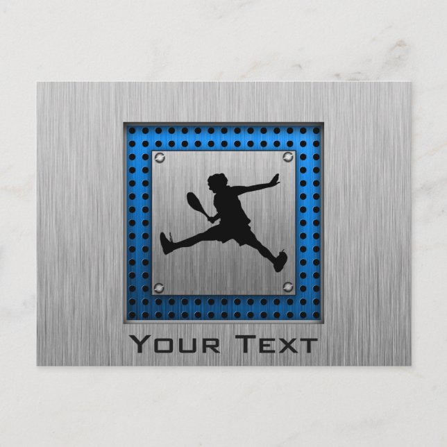 Brushed Aluminium look Tennis Vykort (Framsida)