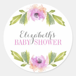 Brushed Blooms | Vattenfärgsfilter för babyskor Runt Klistermärke
