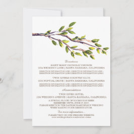 Brushed Branches Bröllopsinformationskort Inbjudningar
