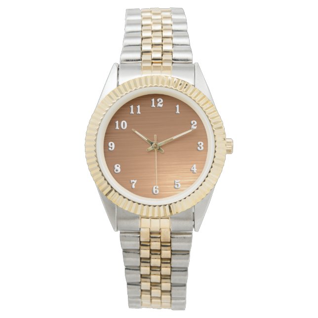 Brushed Copper-utseende Armbandsur (Framsida)