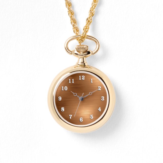 Brushed Copper-utseende Armbandsur (Framsida)