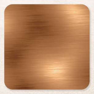 Brushed Copper-utseende Underlägg Papper Kvadrat