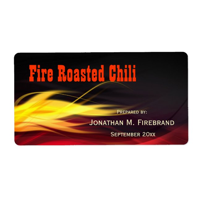 Brushed Flames Chili eller Shop Label Fraktsedel (Framsidan)