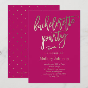 Brushed Glimmer Bachelorette Party-inbjudan Inbjudningar