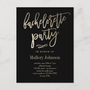 Brushed Glimmer Bachelorette Party-inbjudan Vykort