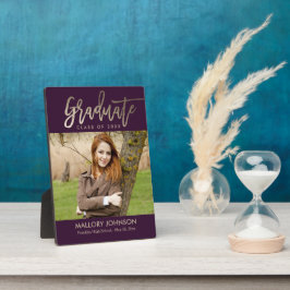 Brushed Glimmer EDITABLE FÄRG Studenten Plaque