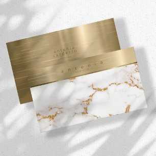 Brushed Metall Band Marble Glitter Guld, ID802 Visitkort