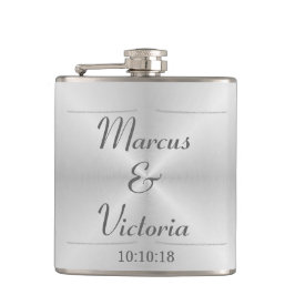 Brushed metall bröllop fickplunta