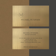 Brushed metall guld monogrammad elegant