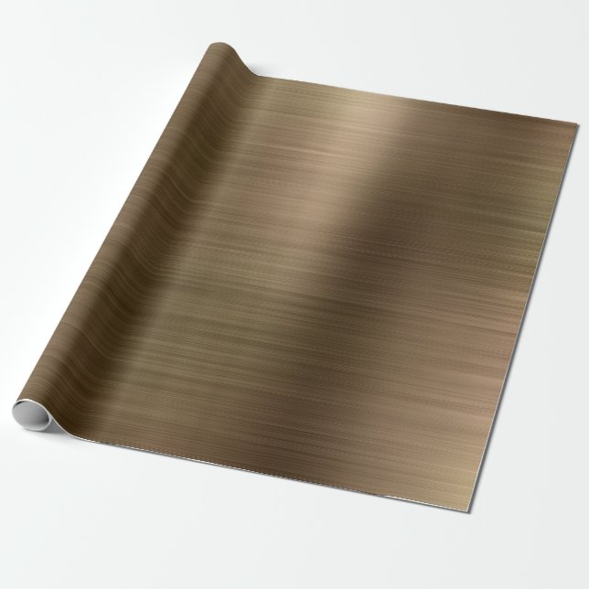 Brushed Metall Guld Presentpapper (Utrullad)