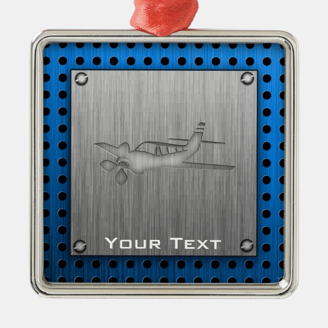 Brushed Metall-look Flygplan Julgransprydnad Metall (Framsidan)