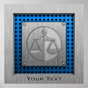 Brushed Metall-look Justice Scales Poster
