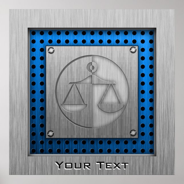 Brushed Metall-look Justice Scales Poster (Framsidan)