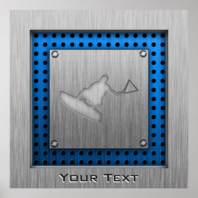 Brushed Metall-look Wakeboarder Poster (Framsidan)