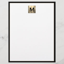 Brushed Metall Monogram Initial Letterhead Brevhuvud