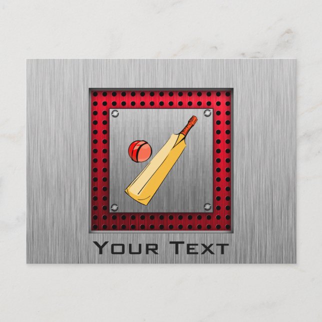 Brushed metall-synligt Cricket Vykort (Framsida)