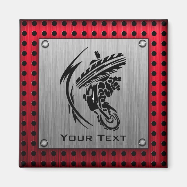 Brushed metall utseende Dirt Bike Magnet (Framsidan)