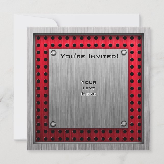 Brushed metall utseende Paintball Inbjudningar (Framsida)