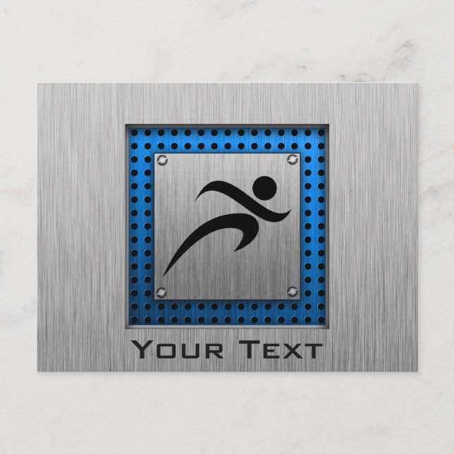 Brushed Metall utseende Running Vykort (Framsida)