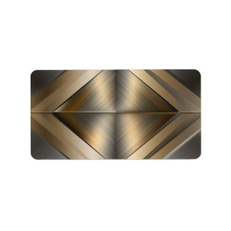 Brushed Metallic Geometric Diamond Pattern Adressetikett