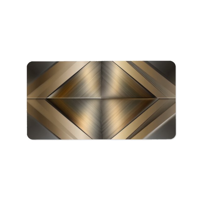 Brushed Metallic Geometric Diamond Pattern Adressetikett (Framsidan)