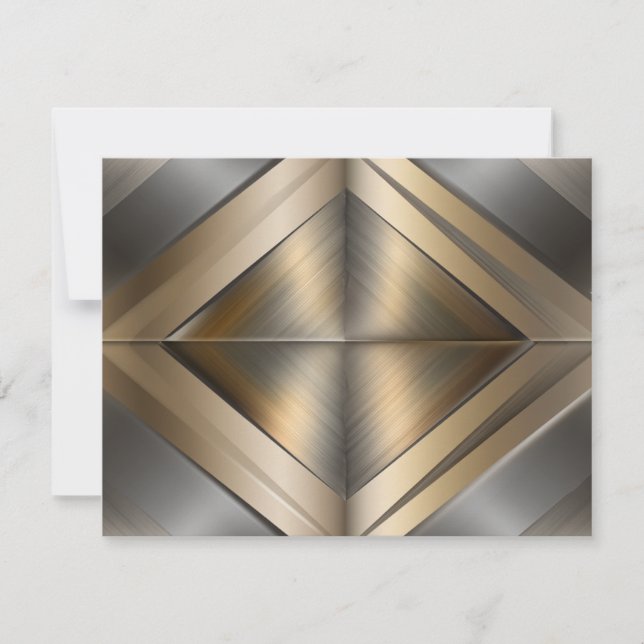 Brushed Metallic Geometric Diamond Pattern Anteckningskort (Framsida)