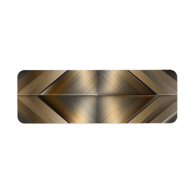 Brushed Metallic Geometric Diamond Pattern Returadress Etikett (Framsidan)