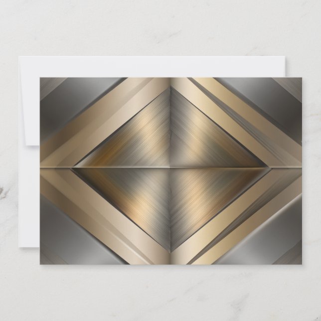 Brushed Metallic Geometric Diamond Pattern Tack Kort (Framsida)