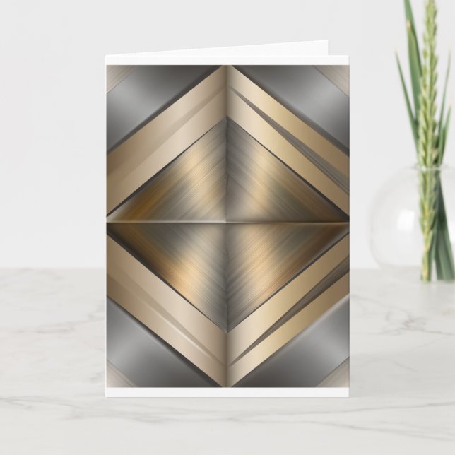 Brushed Metallic Geometric Diamond Pattern Tack Kort (Framsida)