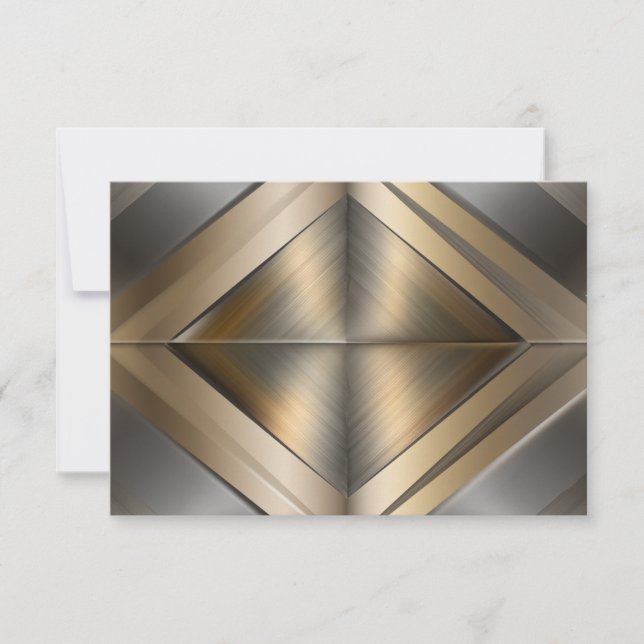 Brushed Metallic Geometric Diamond Pattern Tack Kort (Framsida)