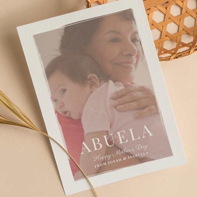 Brushed Overlay Abuela Mors dag Card Kort (Skapare uppladdad)