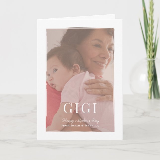 Brushed Overlay Gigi Mors dag Card Kort (Framsida)