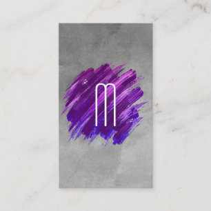 Brushed Paint Monogram Vattenfärg Visitkort