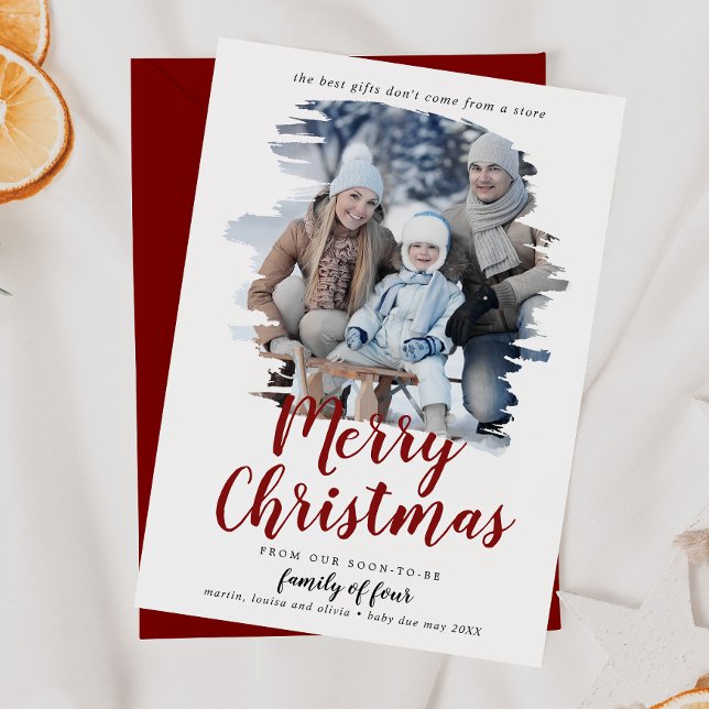 Brushed Red Family of Fyra Gravider Photo Julkort (Skapare uppladdad)