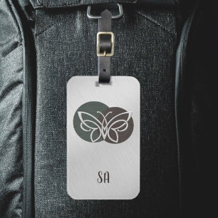 Brushed Silver Luxurious Butterfly Luggage Tag Bagagebricka
