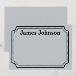 Brushed Silver Retro Bold Serif Desk Name Plate Anteckningskort