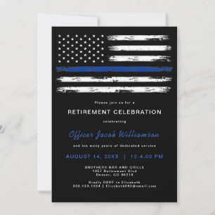 Brushed Thin Blue Line Polisen Pension Inbjudningar