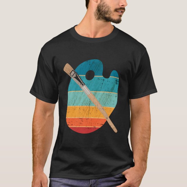 Brushes Paint Sketching Drawing Painting T Shirt (Framsida)