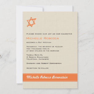 Brushing Star of David Bat mitzvah Investigation Inbjudningar