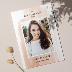 Brushlinjer Perfekt Photo Girly Studenten Inbjudningar
