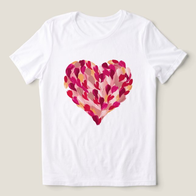 Brushstroke Alla hjärtans dag Heart T Shirt (Design Framsida)