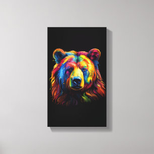 Brushstroke Bear Canvastryck