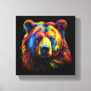 Brushstroke Bear Canvastryck