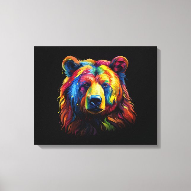 Brushstroke Bear Canvastryck (Framsida)