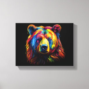Brushstroke Bear Canvastryck