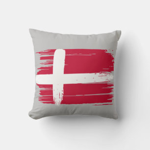 Brushstroke Danmark Flagga Kudde
