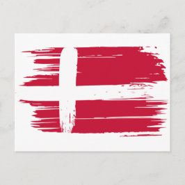 Brushstroke Danmark Flagga Vykort