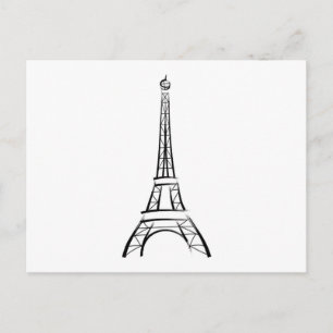 Brushstroke Eiffel Torn Vykort